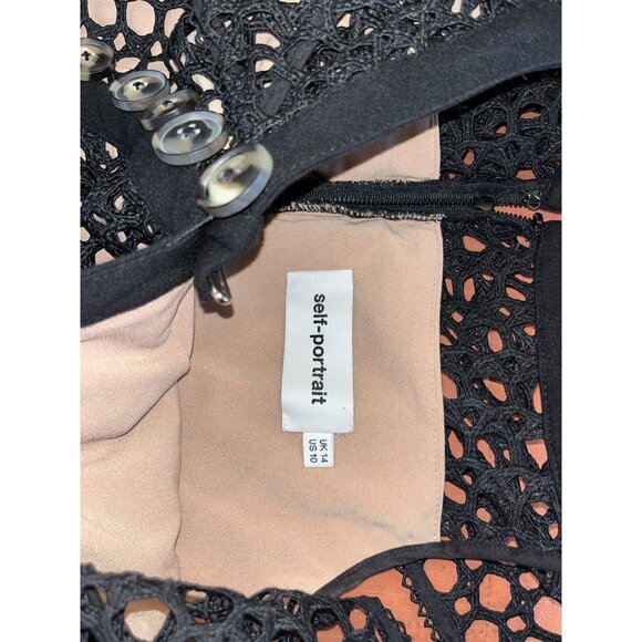 Self-Portrait Lace Frill Jumpsuit Black Size 10 Womens ($575) - Picture 7 of 11